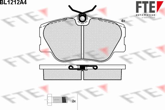 FTE BL1212A4 - Kit de plaquettes de frein, frein à disque cwaw.fr