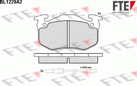 FTE BL1229A2 - Kit de plaquettes de frein, frein à disque cwaw.fr