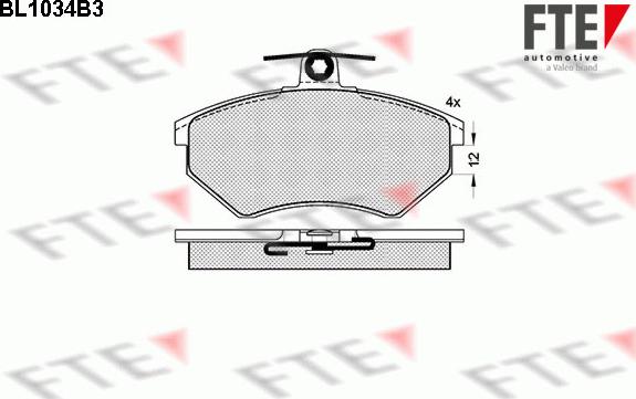 FTE BL1034B3 - Kit de plaquettes de frein, frein à disque cwaw.fr