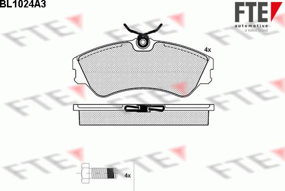 FTE BL1024A3 - Kit de plaquettes de frein, frein à disque cwaw.fr