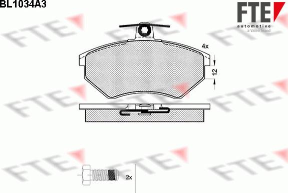 FTE BL1034A3 - Kit de plaquettes de frein, frein à disque cwaw.fr