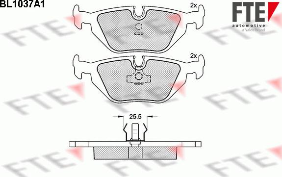 FTE 9010017 - Kit de plaquettes de frein, frein à disque cwaw.fr