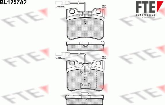 FTE BL1257A2 - Kit de plaquettes de frein, frein à disque cwaw.fr