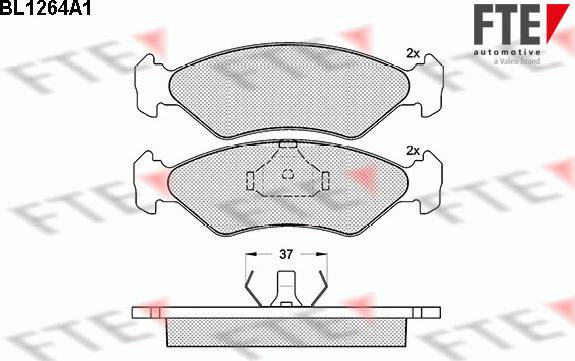 FTE BL1264A1 - Kit de plaquettes de frein, frein à disque cwaw.fr