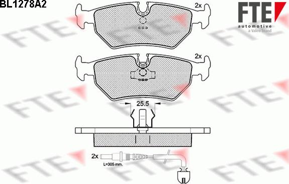 FTE BL1278A2 - Kit de plaquettes de frein, frein à disque cwaw.fr