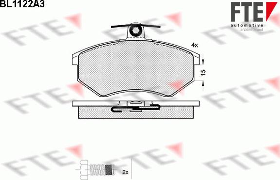 FTE BL1122A3 - Kit de plaquettes de frein, frein à disque cwaw.fr