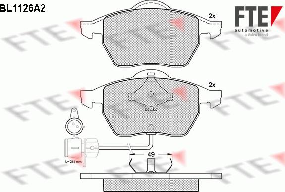 FTE 9010038 - Kit de plaquettes de frein, frein à disque cwaw.fr