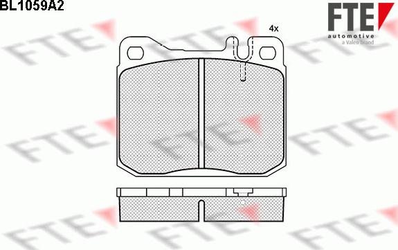 FTE BL1059A2 - Kit de plaquettes de frein, frein à disque cwaw.fr