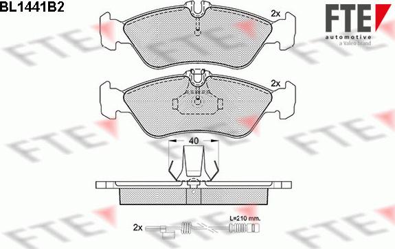 FTE 9010194 - Kit de plaquettes de frein, frein à disque cwaw.fr