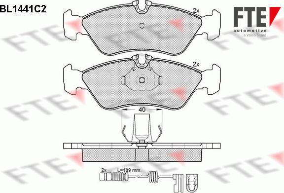 FTE 9010195 - Kit de plaquettes de frein, frein à disque cwaw.fr