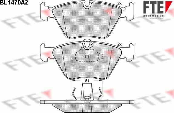 FTE BL1470A2 - Kit de plaquettes de frein, frein à disque cwaw.fr