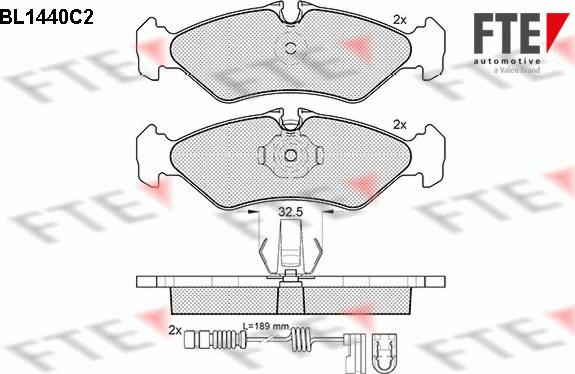 FTE BL1440C2 - Kit de plaquettes de frein, frein à disque cwaw.fr