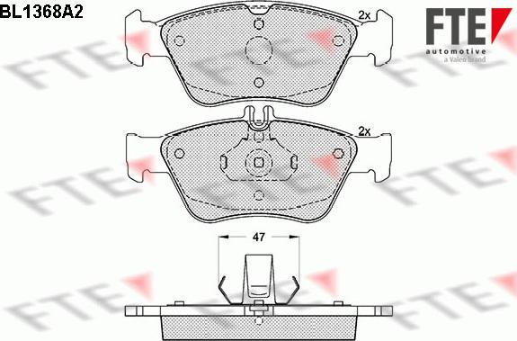 FTE BL1368A2 - Kit de plaquettes de frein, frein à disque cwaw.fr