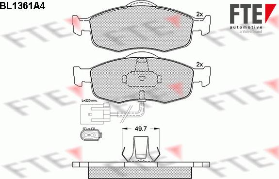 FTE 9010140 - Kit de plaquettes de frein, frein à disque cwaw.fr