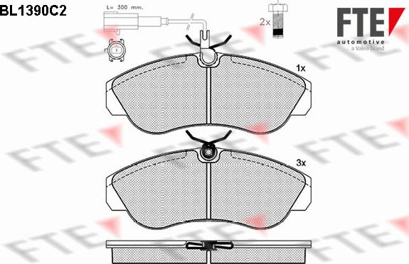 FTE BL1390C2 - Kit de plaquettes de frein, frein à disque cwaw.fr