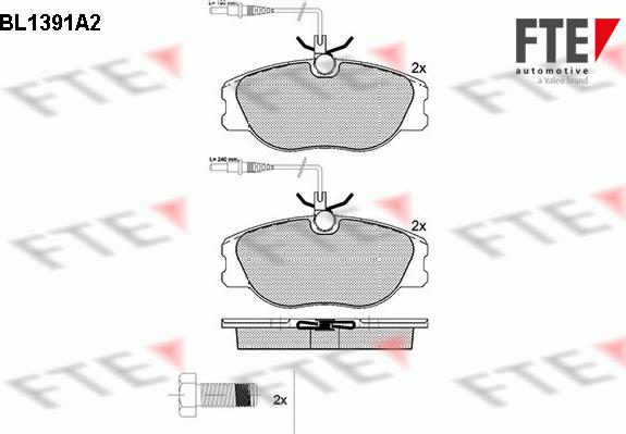 FTE 9010165 - Kit de plaquettes de frein, frein à disque cwaw.fr