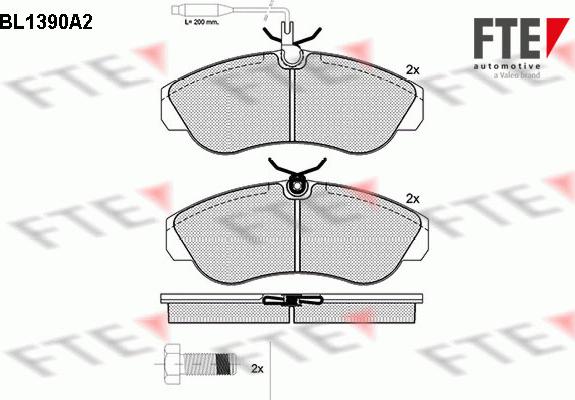 FTE BL1390A2 - Kit de plaquettes de frein, frein à disque cwaw.fr