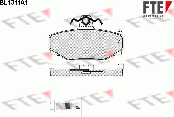 FTE 9010100 - Kit de plaquettes de frein, frein à disque cwaw.fr