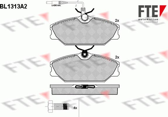 FTE 9010101 - Kit de plaquettes de frein, frein à disque cwaw.fr