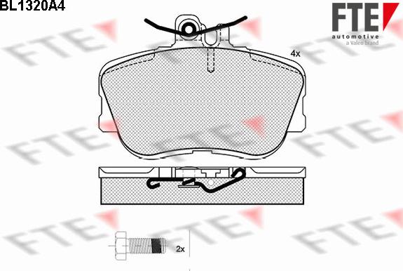 FTE BL1320A4 - Kit de plaquettes de frein, frein à disque cwaw.fr