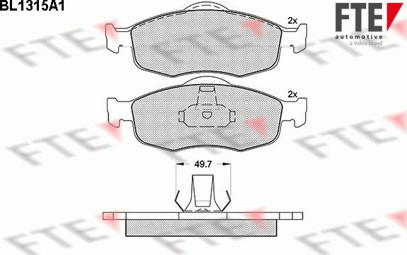 FTE BL1315A1 - Kit de plaquettes de frein, frein à disque cwaw.fr