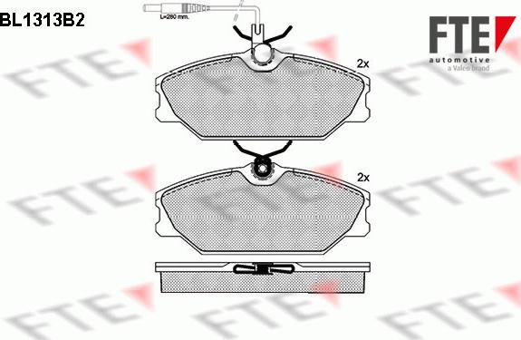 FTE 9010102 - Kit de plaquettes de frein, frein à disque cwaw.fr