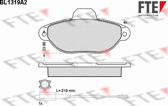 FTE BL1319A2 - Kit de plaquettes de frein, frein à disque cwaw.fr