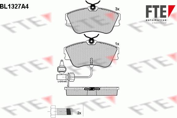 FTE 9010117 - Kit de plaquettes de frein, frein à disque cwaw.fr