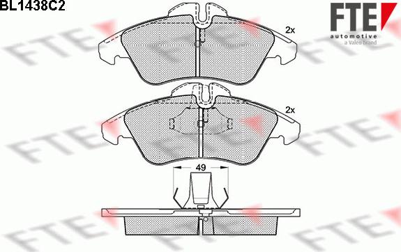 FTE BL1438C2 - Kit de plaquettes de frein, frein à disque cwaw.fr