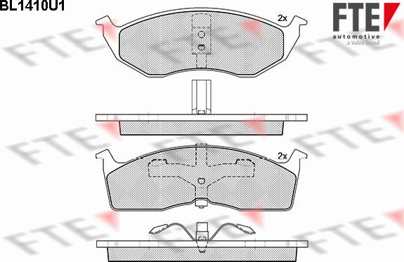 FTE BL1410U1 - Kit de plaquettes de frein, frein à disque cwaw.fr