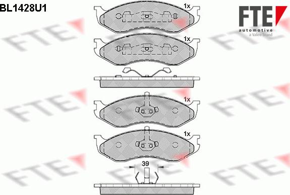 FTE 9010186 - Kit de plaquettes de frein, frein à disque cwaw.fr