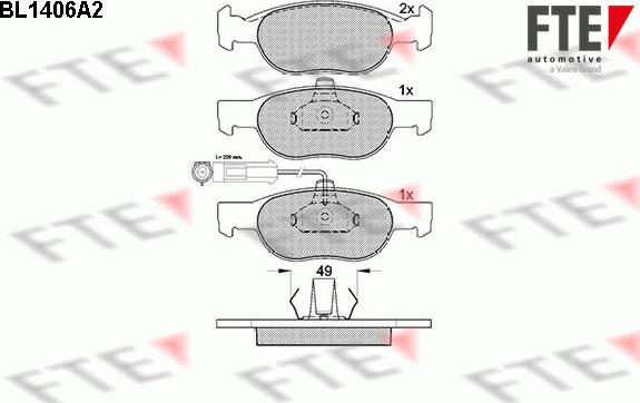 FTE 9010180 - Kit de plaquettes de frein, frein à disque cwaw.fr