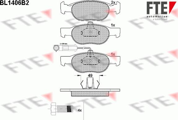 FTE 9010181 - Kit de plaquettes de frein, frein à disque cwaw.fr