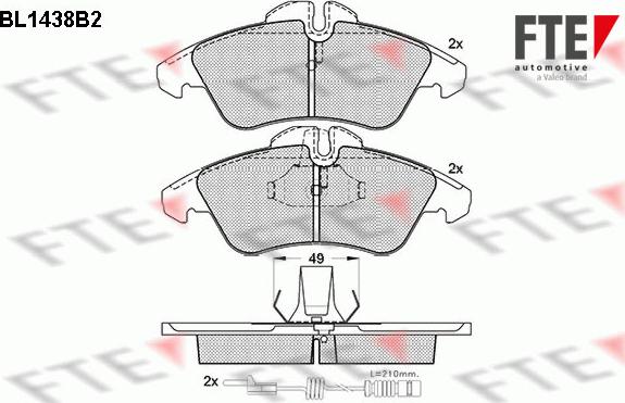 FTE BL1438B2 - Kit de plaquettes de frein, frein à disque cwaw.fr