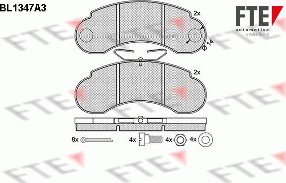 FTE BL1347A3 - Kit de plaquettes de frein, frein à disque cwaw.fr