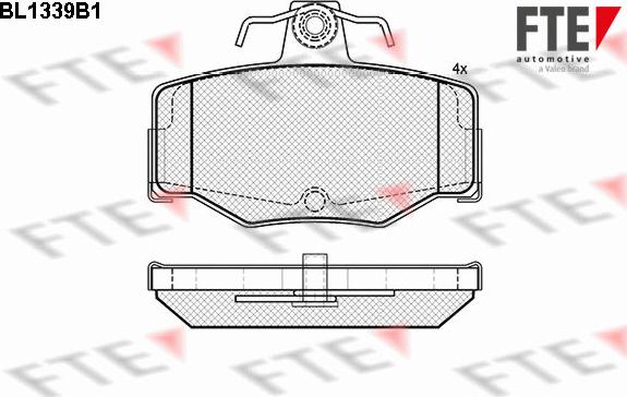 FTE 9010129 - Kit de plaquettes de frein, frein à disque cwaw.fr