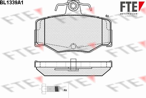 FTE 9010128 - Kit de plaquettes de frein, frein à disque cwaw.fr