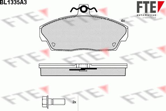 FTE 9010123 - Kit de plaquettes de frein, frein à disque cwaw.fr