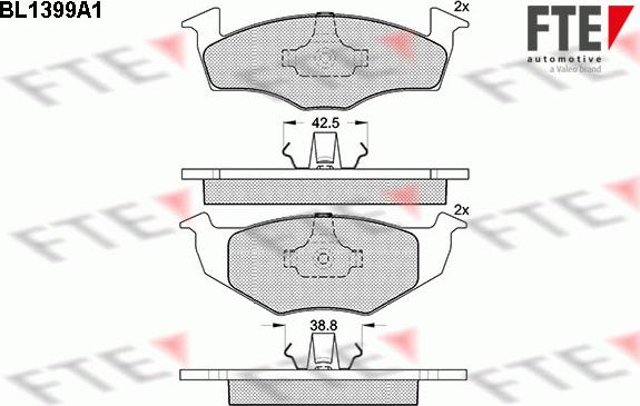 FTE BL1399A1 - Kit de plaquettes de frein, frein à disque cwaw.fr