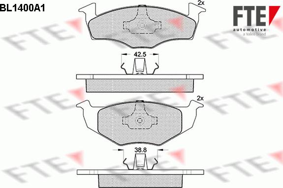 FTE BL1400A1 - Kit de plaquettes de frein, frein à disque cwaw.fr