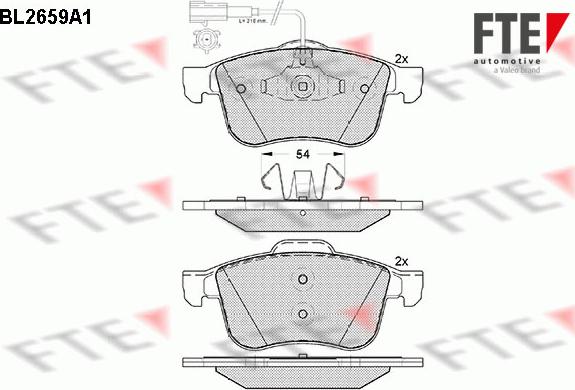 FTE 9010898 - Kit de plaquettes de frein, frein à disque cwaw.fr