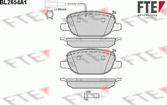 FTE 9010893 - Kit de plaquettes de frein, frein à disque cwaw.fr