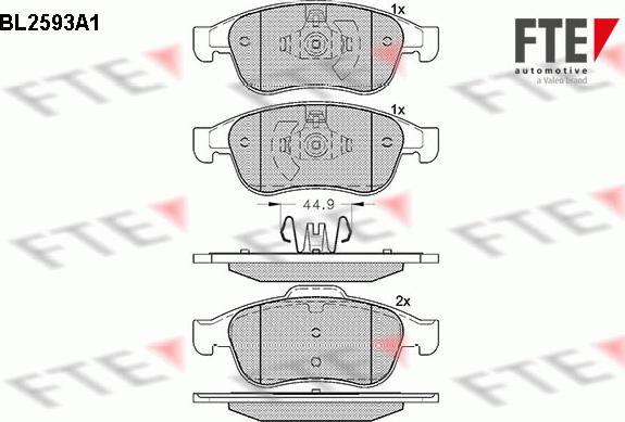 FTE 9010844 - Kit de plaquettes de frein, frein à disque cwaw.fr