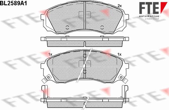 FTE 9010840 - Kit de plaquettes de frein, frein à disque cwaw.fr