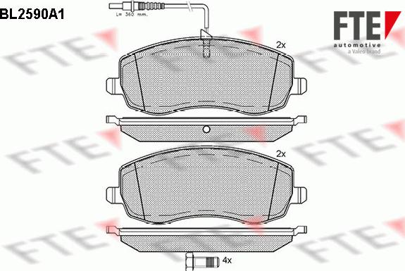 FTE 9010841 - Kit de plaquettes de frein, frein à disque cwaw.fr