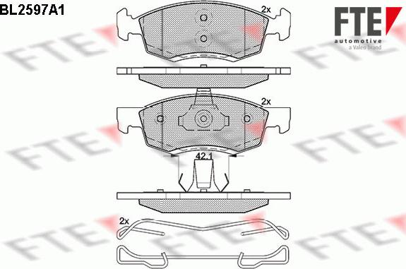 FTE BL2597A1 - Kit de plaquettes de frein, frein à disque cwaw.fr