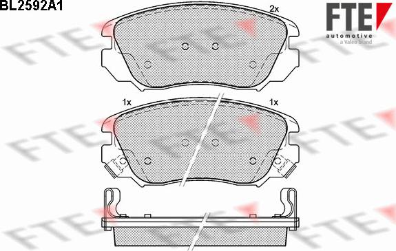 FTE BL2592A1 - Kit de plaquettes de frein, frein à disque cwaw.fr