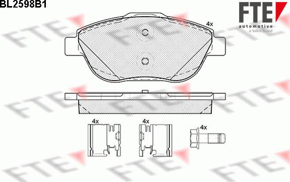 FTE 9010850 - Kit de plaquettes de frein, frein à disque cwaw.fr