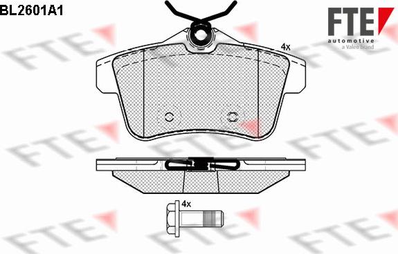 FTE BL2601A1 - Kit de plaquettes de frein, frein à disque cwaw.fr