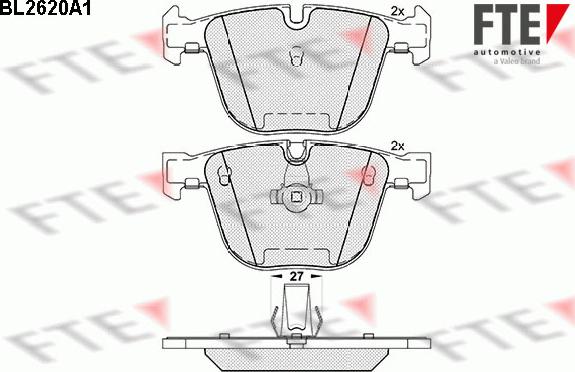 FTE BL2620A1 - Kit de plaquettes de frein, frein à disque cwaw.fr